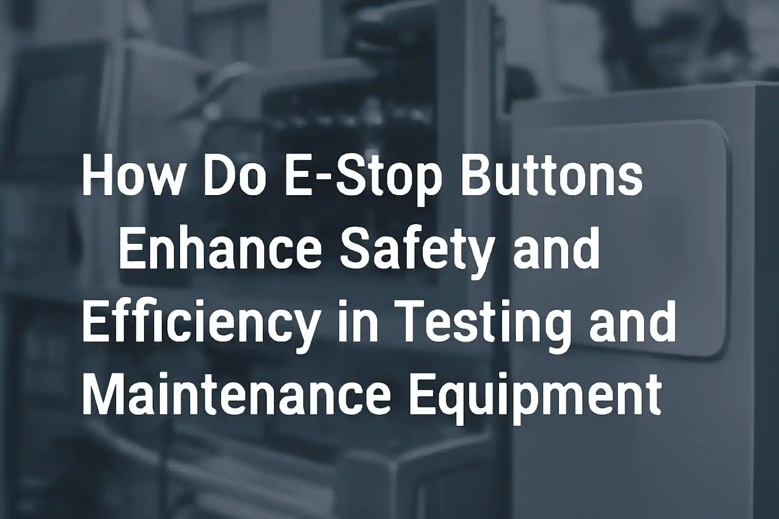 How Do E-Stop Buttons Enhance Safety and Efficiency in Testing and Maintenance Equipment?