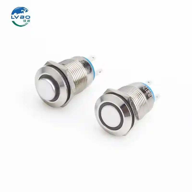 绿波 12mm 扁平按钮点状照明工厂价按钮开关带 发光 (13)