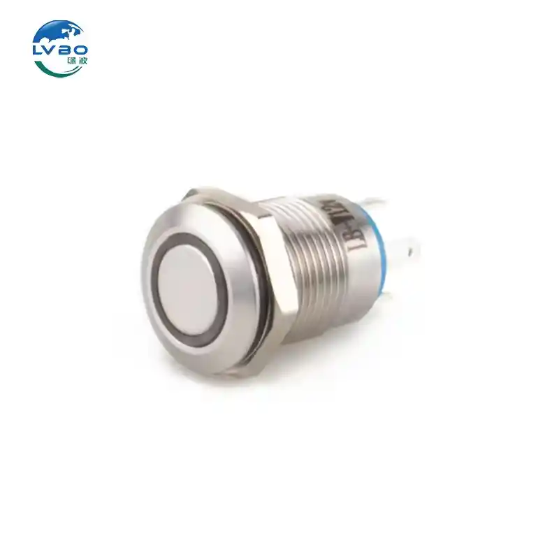 绿波 12mm 扁平按钮点状照明工厂价按钮开关带 发光 (6)