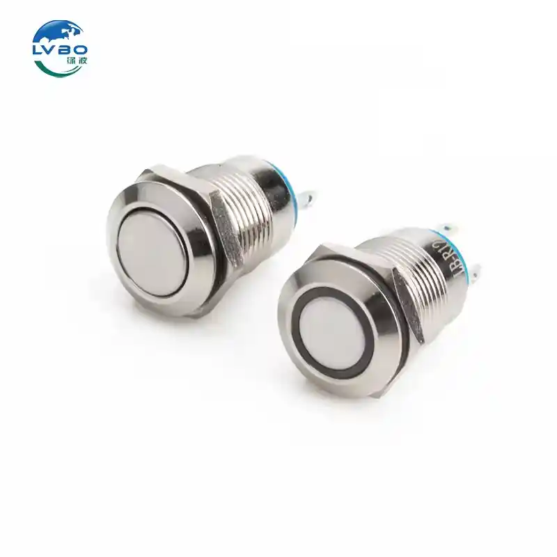 绿波 12mm 扁平按钮点状照明工厂价按钮开关带 发光 (9)