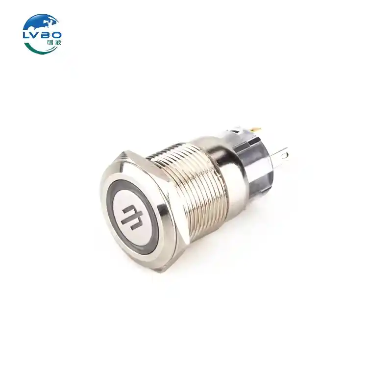 绿波 19mm 1NO1NC 不锈钢轻型自锁式金属按钮开关 (7)