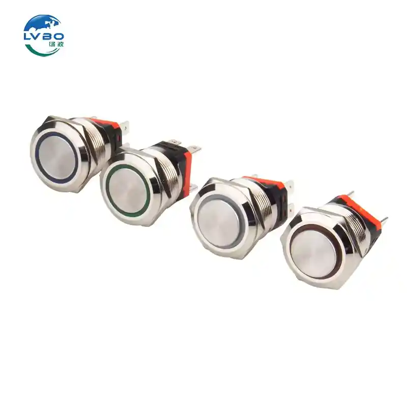绿波 22mm 20A 大电流 Waterproof 金属按钮开关 Light Power Start With Modified 按钮开关 (3)