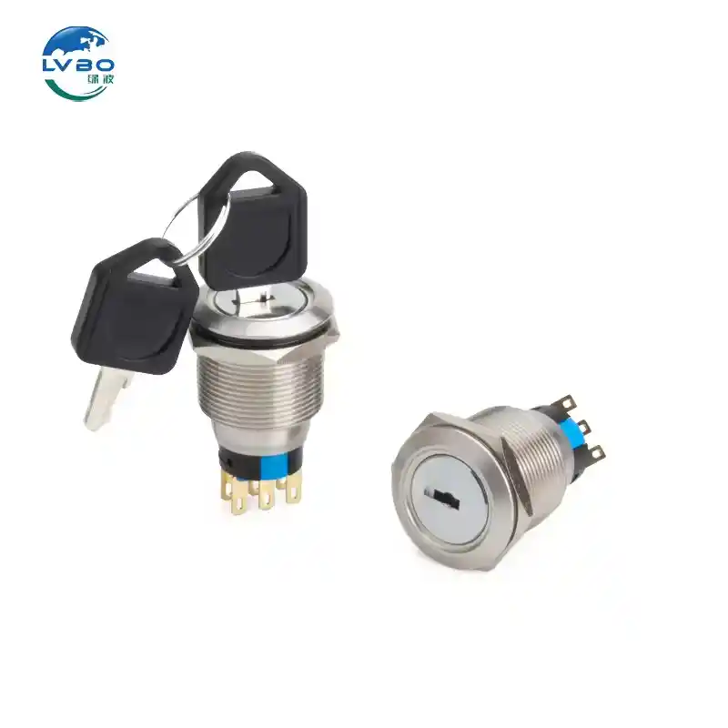 绿波 3 Position 2没有2NC 22mm Waterproof High Flame Retardant Stainless Steel 12V Selector Rotary Knob Switch (3)