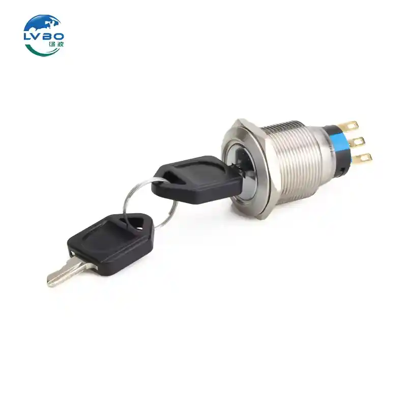 绿波 3 Position 2没有2NC 22mm Waterproof High Flame Retardant Stainless Steel 12V Selector Rotary Knob Switch (5)