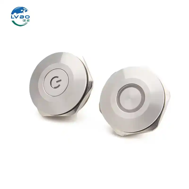 绿波 8mm10mm安装直径16mm安装直径22mm25mm28mm30mm40mm on OFF Button 金属按钮 With Connector Led Push Button Ligh (4)