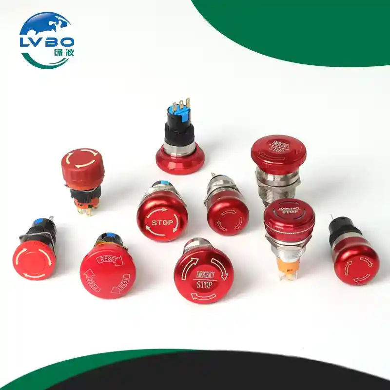 绿波 Emergency Mushroom Start Stop Push Button Waterproof Dustproof Red Mushroom Head 锁存 Emergency Stop (9)