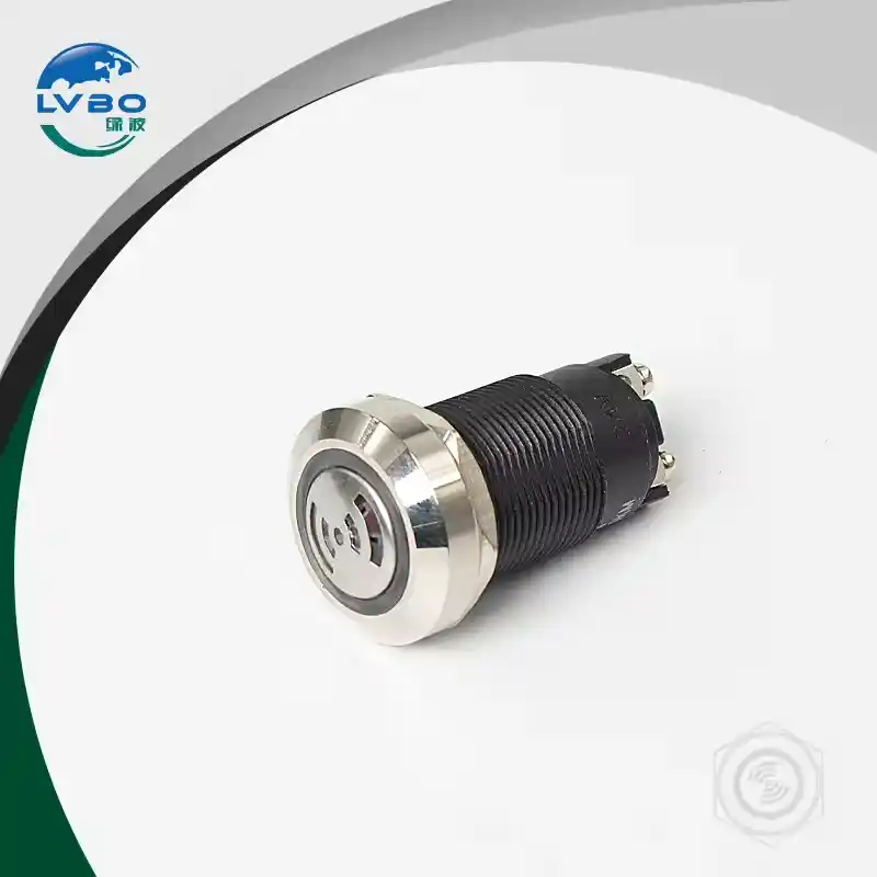 绿波工厂供应不锈钢发光灯22mm 19mm防水金属按钮闪烁蜂鸣器红灯(10)