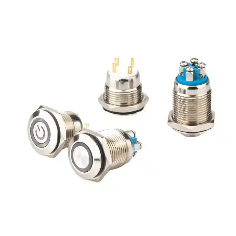 绿波 Factory on Off Push Start Button Ignition Switch 16mm Metal Screw Feet 金属按钮 (5)