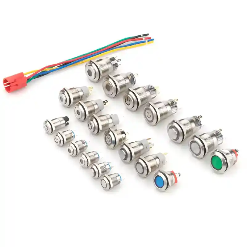绿波 Factory on Off Push Start Button Ignition Switch 16mm Metal Screw Feet 金属按钮 (6)