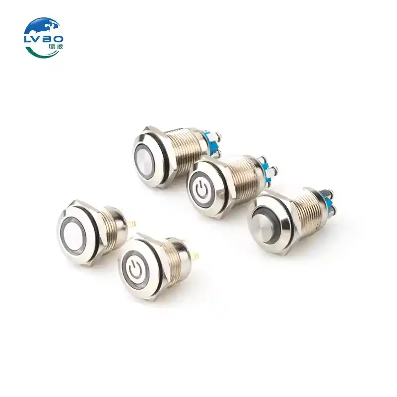 绿波 Factory on Off Push Start Button Ignition Switch 16mm Metal Screw Feet 金属按钮 (9)
