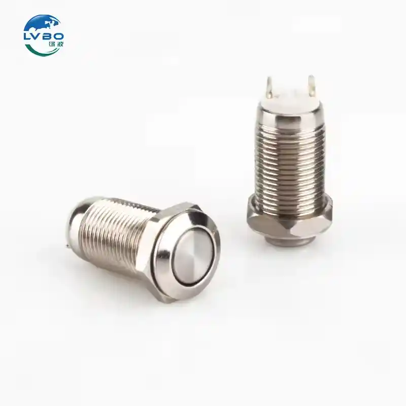 绿波 免费样品 Self-locking Reset 10mm Push Button Switch 12v 10mm Button Switch (6)