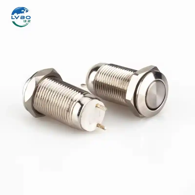 绿波 免费样品 Self-locking Reset 10mm Push Button Switch 12v 10mm Button Switch (7)