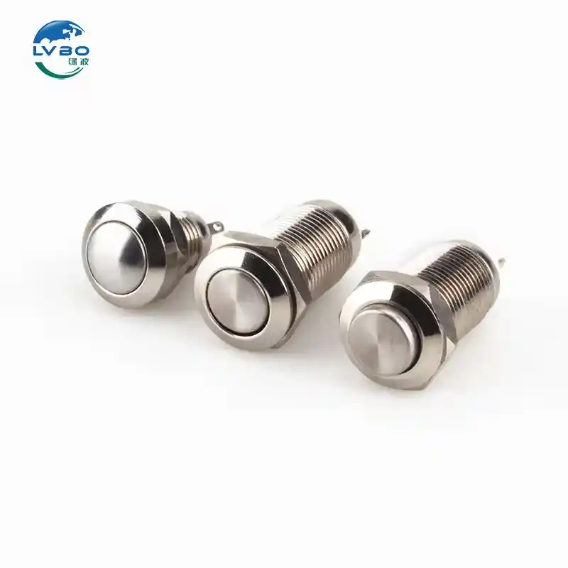 绿波 Hot Selling Colourful 瞬时按钮开关 2Pins Reset Waterproof 8mm 金属按钮开关 (1)