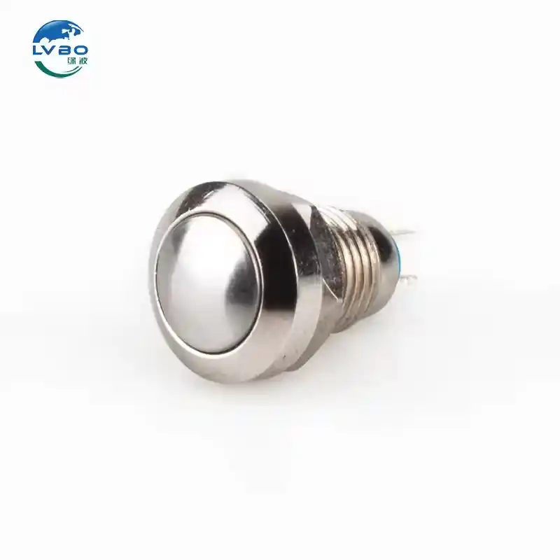 绿波 Hot Selling Colourful 瞬时按钮开关 2Pins Reset Waterproof 8mm 金属按钮开关 (3)