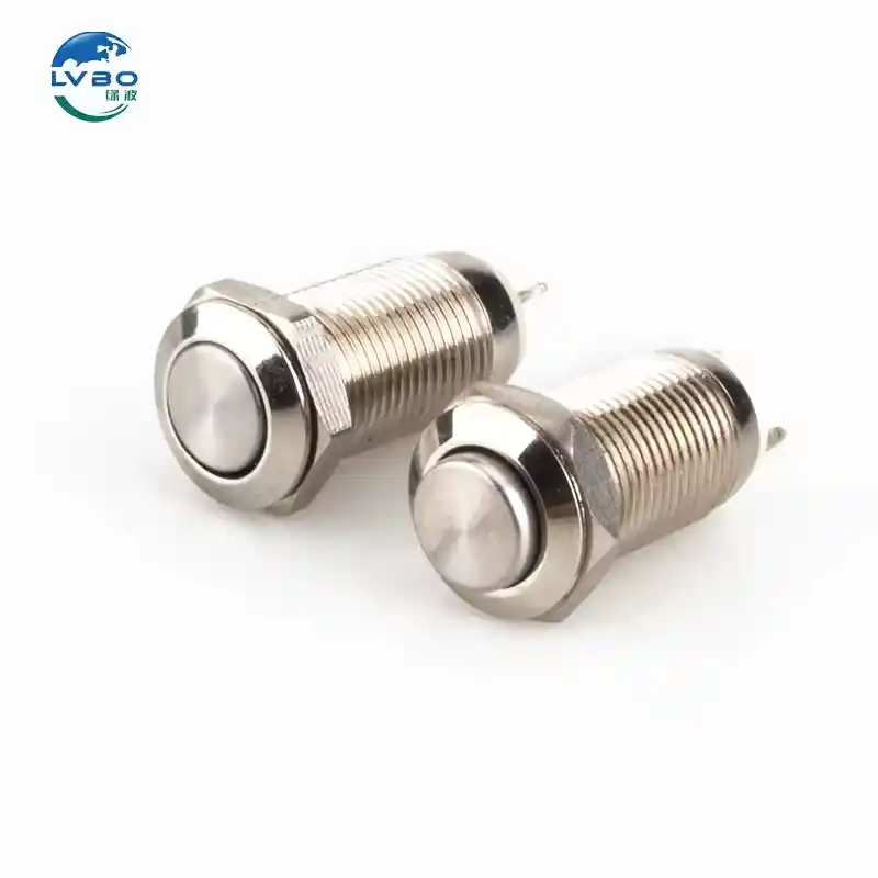 绿波 Hot Selling Colourful 瞬时按钮开关 2Pins Reset Waterproof 8mm 金属按钮开关 (5)