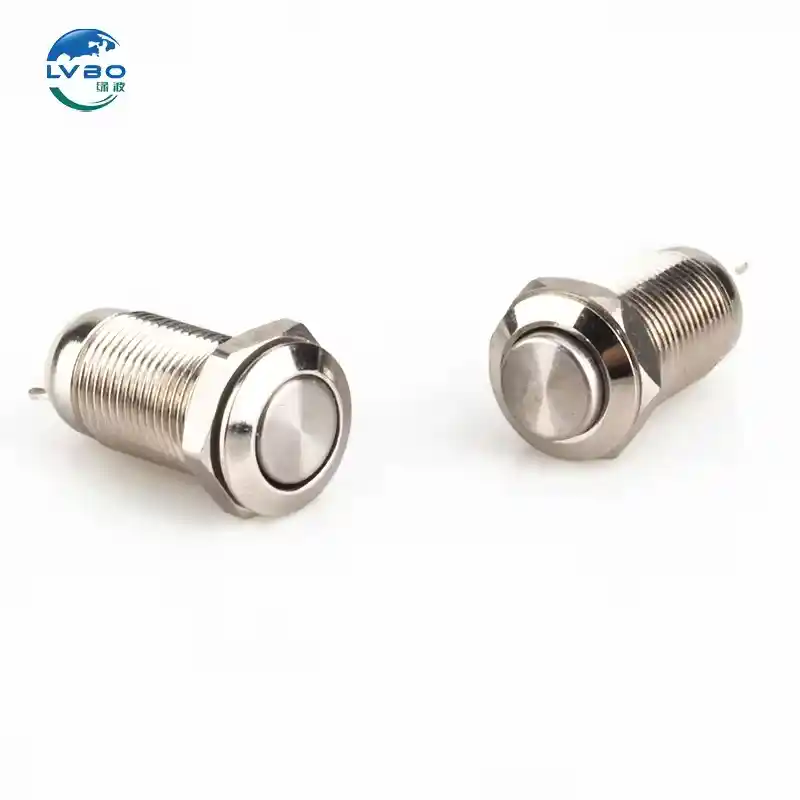 绿波 Hot Selling Colourful 瞬时按钮开关 2Pins Reset Waterproof 8mm 金属按钮开关 (6)