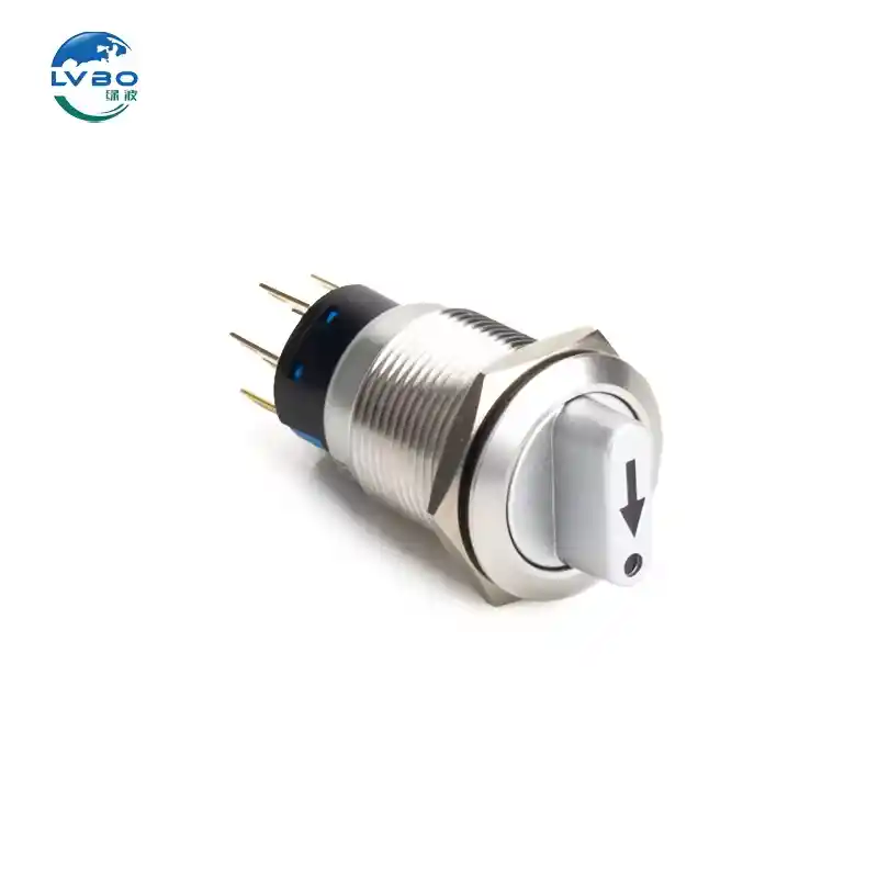 绿波 Metal Knob Switch 19MM 23 Gears 发光 Light Self-locking Selector Transfer Button Selector 开关 (6)