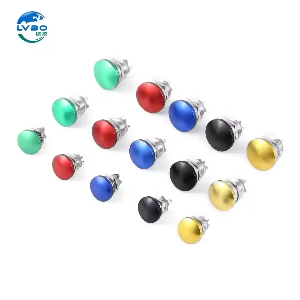 绿波 Recommend 16mm Metal FlatHigh Head Waterproof 瞬间自锁按钮开关 With Led Light P (4)