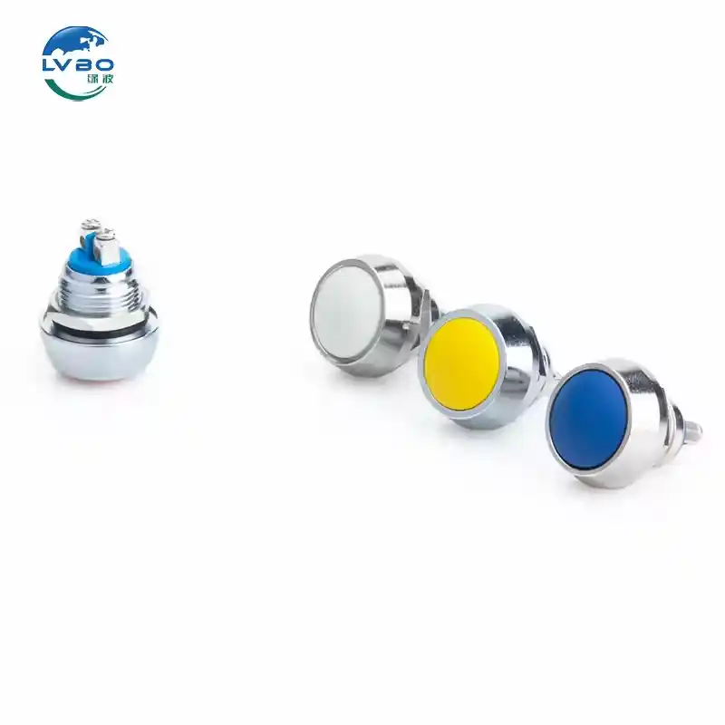绿波 Yellow Touch 金属按钮开关 Silver 联系我们 Self-locking Reset Pin Screw Pin Terminal 安装直径 (8)
