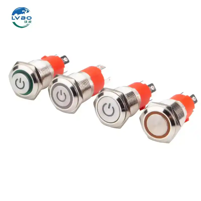 绿波 16mm 按钮开关 金属材质 大电流 防水 IP67 开/关 灯开关 (16)