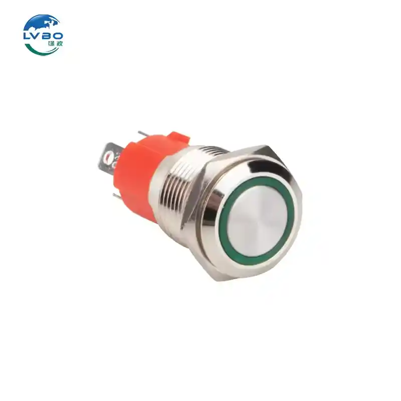 绿波 16mm 按钮开关 金属材质 大电流 防水 IP67 开/关 灯开关 (18)