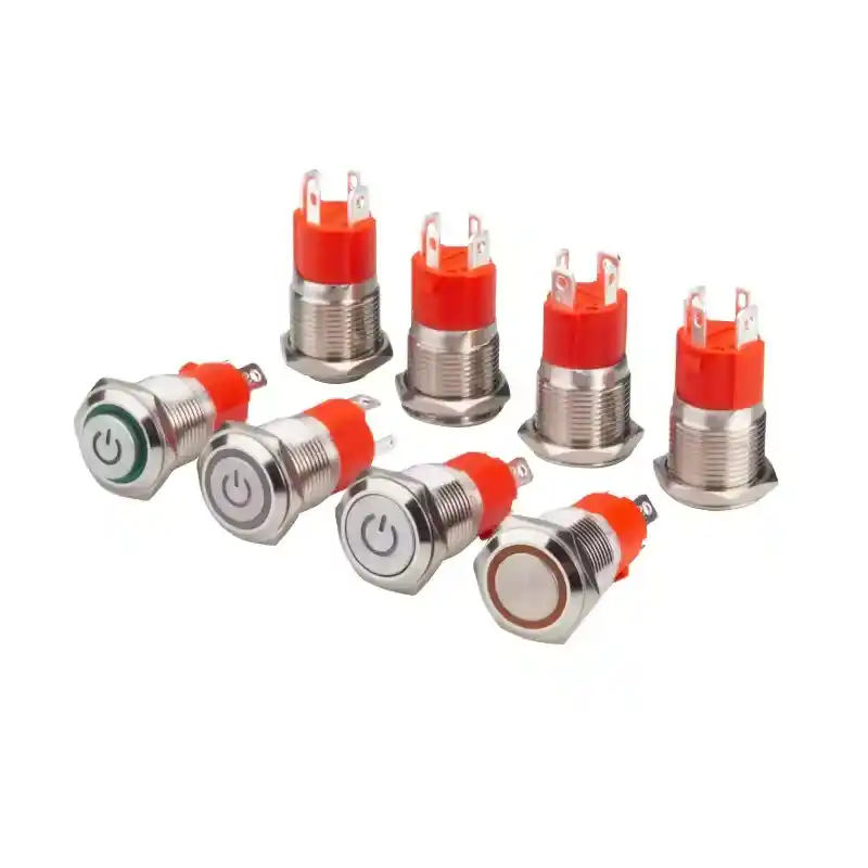 绿波 16mm 按钮开关 金属材质 大电流 防水 IP67 开/关 灯开关 (8)